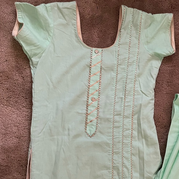 Pastel/ Mint Green Salwar Suit - Picture 2 of 4